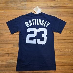 Men's New York Yankees Baseball MLB Cooperstown Navy MATTINGLY#23 T-Shirt size S